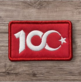Resim Ex Patch Türkiye Cumhuriyeti 100. Yıl Peçi Arması 8 X 5 Cm 