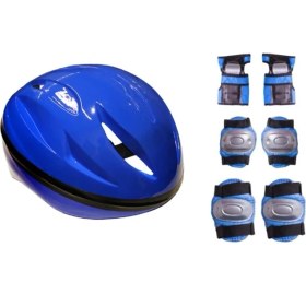 Resim Top Rock Store Bisiklet Çocuk Mavi Kask Dizlik Dirseklik Koruyucu Set Destek ve Koruma Güvenli 