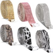 Resim Kendinden yapışkanlı buzlu bling kristal taş şeritleri - Leopar deseni, simli, inek deseni ve kar tanesi tasarımları - Cam malzeme ile DIY el sanatları, telefon dekorasyonu, takı yapımı, Noel ve tatil süslemeleri için şeritler 