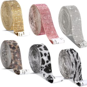 Resim Kendinden yapışkanlı buzlu bling kristal taş şeritleri - Leopar deseni, simli, inek deseni ve kar tanesi tasarımları - Cam malzeme ile DIY el sanatları, telefon dekorasyonu, takı yapımı, Noel ve tatil süslemeleri için şeritler 