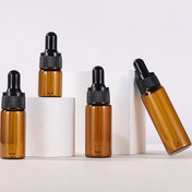 Resim 3 adet Siyah Kapaklı Amber Cam Damga Şişeleri - 5ml, 10ml, 15ml, 20ml Boyutları Esansiyel Yağlar, Parfümler ve Kozmetik Örnekleri için 