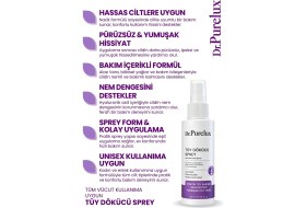 Resim Dr. Purelux Tüy Dökücü Sprey 100 ml Hassas Ciltlere Uygun Pürüzsüz ve Yumuşak Cilt Hissi 