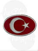 Resim mes store Ay Yıldız Alüminyum Arma Yapıştırma Ay Yıldız Arma Oval 125x85 Mm 1adet 