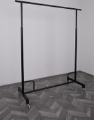 Resim Modern Raf Yuvarlak Borudan Yandan Uzatmalı Askılık Standı Boyalı 