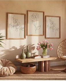 Resim Çerçevesiz Poster Organik Minimalizm 3'lü 