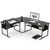 Resim Zizuva Tasarım 180+150x60x75 CM L Model Siyah Çizim ve Çalışma Masası 