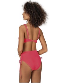 Resim Endeep Kadın Büyük Beden Balenli Destekli Bağlama Detaylı Pembe Bikini Takımı-pembe 