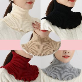 Resim 5 Adet Kadın Modası Örgü Kazak Yaka, %100 Polyester Esnek Sıcak Turtleneck Eşarp, Nefes Alabilir Yüksek Boyunlu Boyunluk Günlük Giyim İçin 