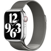 Resim Ekılıf - İos Watch 40mm Uyumlu - Kordon Metal Kordon Band-01 - Koyu Gri 