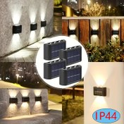Resim 4 adet, paket başına 6 LED güneş enerjili ışık, sıcak/soğuk renk seçenekleri, açık hava kampı, veranda, sokak, peyzaj, bahçe, düğün dekorasyonu için uygun, IP44 su geçirmezlik 
