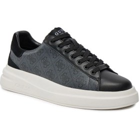 Resim Guess Elba Erkek Siyah Deri Sneaker FMPVIBFAL12-BLACK 