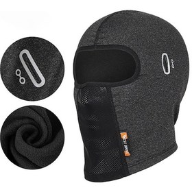 Resim West Bıkıng Kış Termal Bisiklet Başlığı Rüzgar Geçirmez Yansıtıcı Gözlük Delikli Maske Eşarp - Gri 