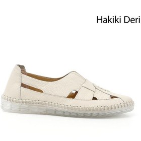 Resim Gönderi R Kadın Bej Hakiki Deri Comfort Ayakkabı Dyza02842439 Bej 