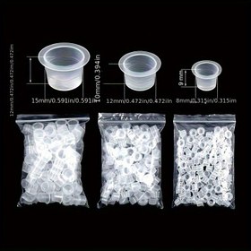 Resim JC TATTOO - 300 adet Tek Kullanımlık Dövme Mürekkebi Kupaları, Küçük, Orta, Büyük, Üç Model Seti, Dayanıklı Plastik, Daimi Makyaj Mürekkepi Tutucu, Dövme ve Nakış Standı, Dövme Sanatçıları için Gerekli 