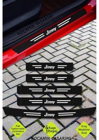 Resim Suzuki Jimny Uyumlu Karbon Eşik Koruma Seti Araç Kapı Bagaj Çizilme Önleyici Jimny Yazılı 