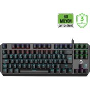 Resim Gamepower Overlord 60M Mekanik Kırmızı Switch Türkçe Q 88 Tuş USB Gaming Klavye - 3 Yıl Garantili 