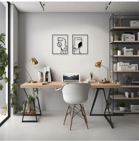 Resim Metal Dekor İki Yüz Two Face Metal Duvar Tablosu Soyut 