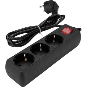 Resim S-Link SPG3-X-3 1.5 m 3'lü Akım Koruyucu Kutu Siyah Priz 