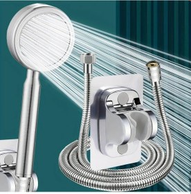 Resim Dashanshop Gümüş Uzay Alüminyum Duş Seti 3 Parça + 59.06 İnç Duş Başlığı Ve Duş Askısı 