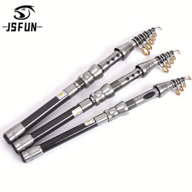 Resim JSFUN Mini Karbon Çubuk Süper Kısa Bölüm Balıkçılık Çubuğu 1.5m, 1.8m, 2.1m ve 2.4m için Ultra Sert Küçük Deniz Çubuğu Uzun Atış Kalem Çıplak Yem Direği 