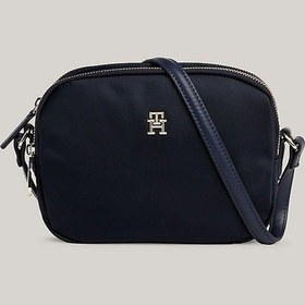 Resim Tommy Hilfiger Kadın Logolu Deri Kart Bölmeli Günlük Kullanım Lacivert Omuz Çantası Aw0aw15638-dw6-7442 