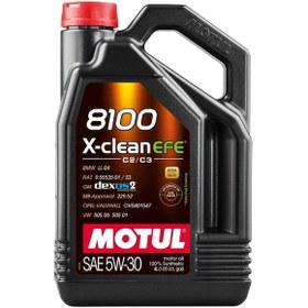 Resim Motul 8100 X-Clean Efe C2/C3 SAE 5W-30 Tam Sentetik Motor Yağı 5 L 