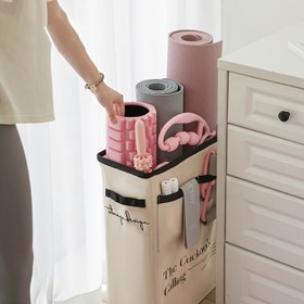 Resim Ev Jimnastik Aksesuarları için Çok Amaçlı Organizer, Evrensel Uygun, Şarj Edilmemiş, Pil Gerekmez, Canvas Yoga Depolama Sepeti 