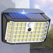 Resim 176 LED Akıllı Duvar Güneş Enerjili Hareket Sensörlü Bahçe Aydınlatma IP65 Su Geçirmez 3 Modlu Sokak Lambası - Bahçe Yolu ve Garaj Işıkları için Zihinsel Işık 