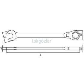 Resim İzeltaş 0345 Mafsallı Cırcır Kombine Anahtar 8 Mm 