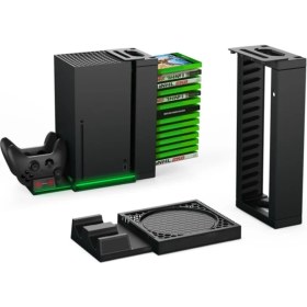 Resim Beboncool TYX-0667 Xbox Series x Oyun Hazneli Fanlı LED Göstergeli Şarj Stand 