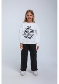 Resim Xo Kids Kız Çocuk Sweatshirt 5-9 Yaş 35855 Beyaz 