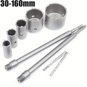 Resim 1 Adet Duvar Delik Testere Seti (30-160mm), Metal Beton Delik Açacağı, Koluyla Dairesel Çekirdek Matkap Ucu, Beton, Tuğla, Çimento, Taş Duvar, Ev Yenileme, Dayanıklı İnşaat Aracı 22mm Vidya Boyutu Ile 