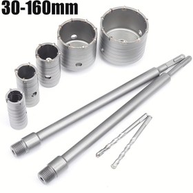 Resim 1 Adet Duvar Delik Testere Seti (30-160mm), Metal Beton Delik Açacağı, Koluyla Dairesel Çekirdek Matkap Ucu, Beton, Tuğla, Çimento, Taş Duvar, Ev Yenileme, Dayanıklı İnşaat Aracı 22mm Vidya Boyutu Ile 