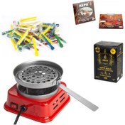 Resim Kefo Mini Kare Elektrikli Ocak+Kefo Gold Kömür+Sipsi+Folyo (405439758) 