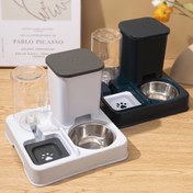 Resim 1 set Petlibro Otomatik Kedi Su Dağıtıcı ile Yemek Kasesi, Paslanmaz Çelik İçme Çeşmesi ve Besleyici, Rahat Üst Açma Kapağı, Dayanıklı Plastik Malzeme, Kediler ve Küçük Köpekler için Uygundur 