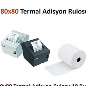 Resim Tekamo 80x80 Termal Adisyon Yazıcı Kağıdı Rulosu 50 Adet 5 Paket 