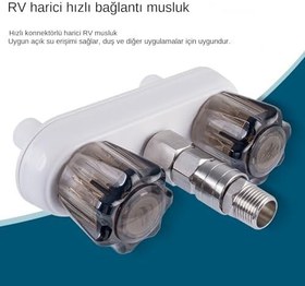 Resim Duş Bataryası - Küvet Musluğu | Yüksek Basınçlı Hızlı Bağlantı Adaptörü -, Tekne, Açık Hava, Kamp 