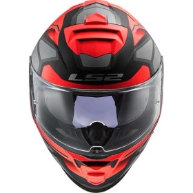 Resim Ls2 Storm Faster Mat Kırmızı-Tıtanıum Kask 