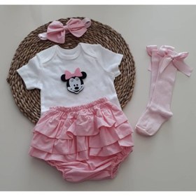 Resim Grande Home Minnie Kız Bebek Fırfırsort Etek Pembe Takım 