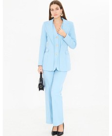 Resim Yelek Detaylı 3 Gold Düğme Takım Bebe Mavi Bebe Mavisi 