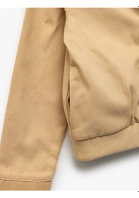 Resim Koton Uzun Kollu Gömlek Yaka Pamuklu Fermuarlı Gabardin Mevsimlik Ceket Bej 5skg20034aw Ekru 