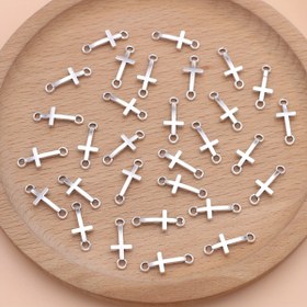 Resim 30 Adet Çinko Alaşım Haç Bağlantı Elemanları, Gümüş Rengi DIY Takı Yapım Malzemeleri, Kolyeler, Bileklikler, Anahtarlıklar için 
