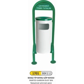 Resim Arı Metal Bahçe Çöp Kovası Boyalı 