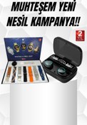 Resim teknodayım Ucuz Kaliteli Yeni Nesil 7 Kordonlu Akıllı Saat ve Kablosuz Bluetooth Kulaklık ANC Özelliği 