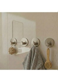 Resim Zift Unique 4 Adet Paslanmaz Çelik Krom Banyo/Bornoz/Havlu Askısı Krom 