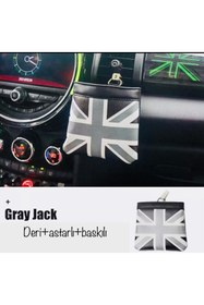 Resim RoseTR Mini Cooper Araç Içi Minik Organizer Deri Kese Cep Gray Jk 