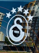 Resim SDS GS Galatasaray arma logo sticker 19x15cm beyaz 