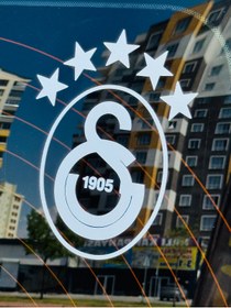 Resim SDS GS Galatasaray arma logo sticker 19x15cm beyaz 