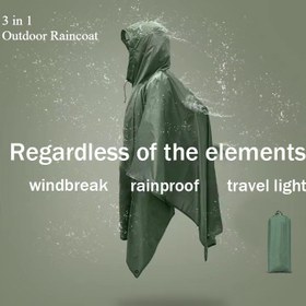 Resim 3'ü 1 arada Yetişkin Kapüşonlu Yağmurluk - Rüzgar Geçirmez, Seyahat Hafif - Yürüyüş, Dağcılık ve Balıkçılık için Çok Yönlü Polyester Kamp Ekipmanı, Açık Hava Macera Gereksinimleri|Kapüşonlu Yağmurluk|Dayanıklı Yağmurluk 