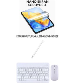 Resim Casper S20 10.1 Uyumlu Ekran Koruyucu Klavye Mouse Set Beyaz 